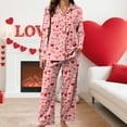 thumbnail image 6 of vigerkar Women Satin Silk Pajamas Set Long Sleeve Button Down Shirt and Pants 2 Piece Pjs Sets Sleepwear (Red, XL), 6 of 6