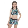 thumbnail image 1 of CHICTRY Little Girls 2-pc Swimsuit Floral Patterns Crop Top with Bottoms Swimwear Blue Floral 8, 1 of 7