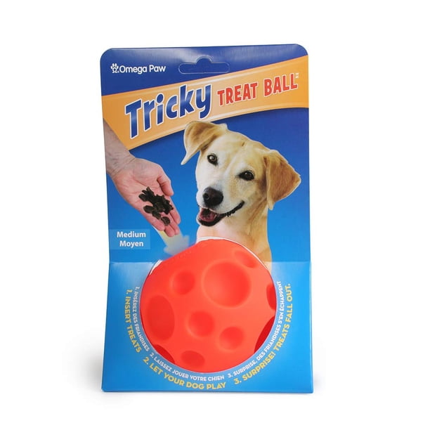 Pelota interactiva para premios Omega Paw Tricky Treat Ball mediana naranja