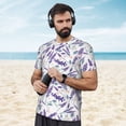 thumbnail image 4 of Wukai Lavender Flowers Print Men's Short-Sleeved Mesh T-Shirt,Quick-Dry Short Sleeve Workout T-Shirt-, 4 of 8