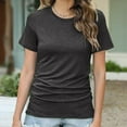 thumbnail image 5 of Womens Tops,Tbopshirt Summer Tops for Women,Plus Size T Shirts,Women Solid Color Round Neck Casual Tee Tops Tank,Short Sleeve Blouses, 5 of 8