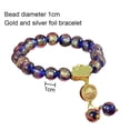 thumbnail image 2 of Pulsera hecha a mano de cuentas de vidrio de lámina dorada de 10cm, pulseras elásticas elásticas, para meditación para hombres y mujeres, 2 of 5