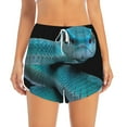thumbnail image 2 of Easygdp Blue Viper Snake1 for Women's Athletic Shorts - High-Waist, Quick-Dry Workout Shorts with Pockets, Ideal for Running, Yoga, and Training-X-Large, 2 of 7
