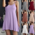 thumbnail image 5 of Dvprdro Women's Suspenders Nightgowns Trendy Casual Short Sleepshirt Dress with Chest Pad Thin Comfy Spaghetti Straps‌ Sleepwear Dress, 5 of 5
