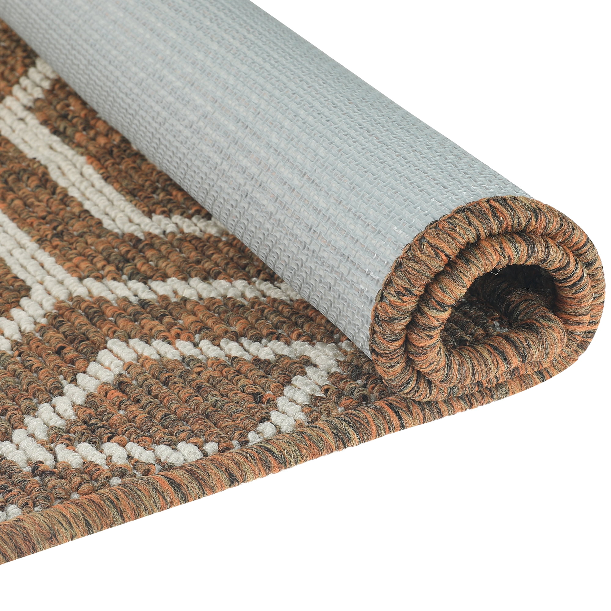 Unique Bargains Durable Easy Clean Absorbent Washable Dirt Resist Indoor Outdoor Mat Brown White-2 24"x36"