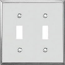 Polished Chrome Solid Switch Wall Plate-CHR 2-TOGGLE WALL PLATE