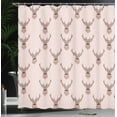 thumbnail image 3 of Ambesonne Deer Shower Curtain, Hipster Print of Funny Animal, 69"Wx70"L, Pale Rose, 3 of 4