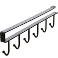 thumbnail image 1 of Soporte para tazas de café TANGJMXG con 6 ganchos de metal negro para debajo del gabinete, 1 of 5
