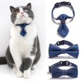 thumbnail image 2 of Collier pour Animaux de Compagnie Denim Simple: 3PCS Réglable Cou Chien Cravate Collier Chat Noeud Papillon Col, 2 of 10