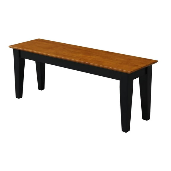 International Concepts Shaker Dining Bench in Black and Soft Cherry