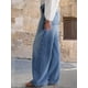 thumbnail image 2 of Pantalones vaqueros anchos con forma de flamencos, cintura media, punto holgado, para mujer, 2 of 6