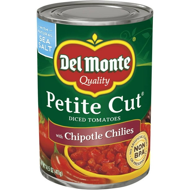 Del Monte Petite Cut Diced Tomatoes With Chipotle, 14.5 Oz Walmart