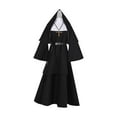 thumbnail image 3 of Disfraz de monja con cinturilla decorativa para Halloween, bata para mujer SG, 3 of 9