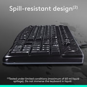 Logitech MK120 Wired Desktop Set, Keyboard/Mouse, USB, Black