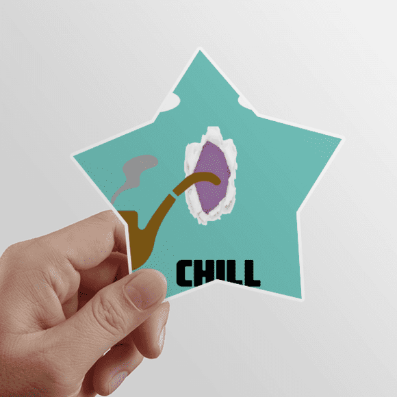 Blue Emotion Chill Smoke Cat Star Sticker Paster Vinyl Car Tags Decoration Decal