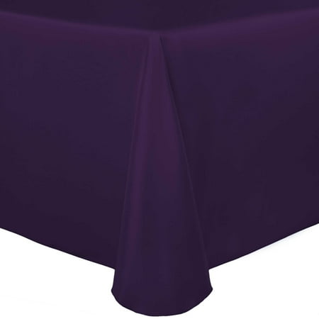 

Ultimate Textile (10 Pack) Satin 70 x 104-Inch Oval Tablecloth - for Home Dining Tables Plum Purple