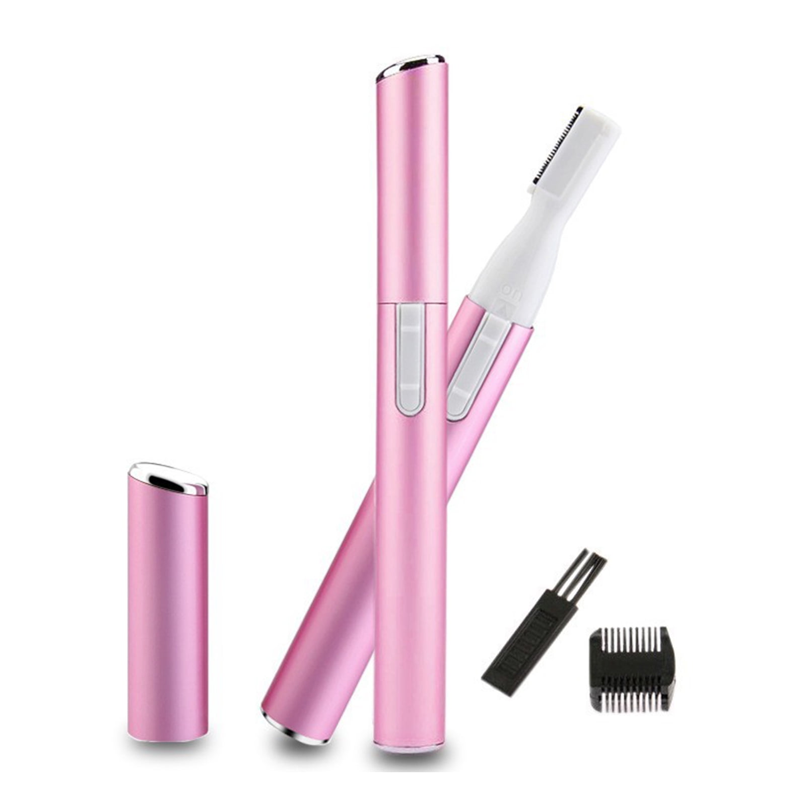 Eyebrow Trimmer MICPANG Precision Electric Eyebrow Razor for Women Battery-Operated Facial Hair Remover with Comb (Pink)