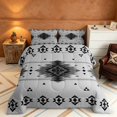 thumbnail image 2 of Manfei Boho Aztec Queen Comforter Set, Black Gray Tribal Geometric Comforter Sets Queen, Gray Reversible 3 Pieces, 1 Comforter and 2 Pillowcases, 2 of 6