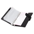 thumbnail image 4 of Carpeta económica A6 Carpeta de cuaderno de cuero PU de 6 agujeros 12 piezas Hoja de presupuesto 8 piezas Bolsas transparentes con cremallera Carpeta económica Negro, 4 of 5