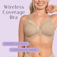 thumbnail image 3 of LeSensuel Lace Full Coverage Wireless Bra Comfortable No Wire Bras for Women with Wide Wings, 3 of 7