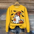 thumbnail image 2 of Jkety Halloween Shirt Women Halloween Sweatshirts for Women Ghost Pumpkin Long Sleeve Shirt Graphic Tees Fall Pullover Tops(Yellow,XL), 2 of 4