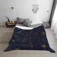 thumbnail image 7 of Salouo Copper-Gold Gloss Outline Flower Print Throw Blanket Gifts for Women Men Soft Flannel Blanket for Home Living Room Decor Bedroom Blanket Gifts for Mom Dad -80"x60", 7 of 7