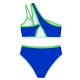 thumbnail image 6 of Ymyiu Teen Tankini Swimsuits Girls Swimsuit Bikini Set 2 Piece Bathing Suits Color Block Criss Cross Swimwear Size 11-12 Years (Blue,11-12 Years), 6 of 6