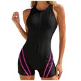 thumbnail image 1 of Yammkia Athletic One Piece Swimsuits for Women Swimwear Racerback Bathing Suits Swimwear With Built In Bra(Red,S), 1 of 9