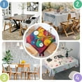 thumbnail image 4 of Colorful Circular Pattern Square Tablecloth,Waterproof Square Table Cover,Wipeable Spillproof Washable Table Cover for Home Kitchen Party Decor 52"x52"(132x132cm), 4 of 6