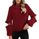 thumbnail image 1 of Gibobby Suéter para mujer, Suéter Isidora de Manga Larga con Cuello Alto Suter para Mujer(Rojo,CH), 1 of 5