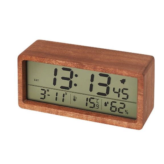 GJX 2026 New Alarm Clock Sleek Digital Clock Multi Function Bedside Clock Versatile Alarm Clock with Temperature & Humidity Display for Bedroom Office Living Room Study Kitchen Travel