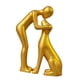 thumbnail image 5 of Estatua de hombre y perro, escultura de mascota, moderna, decorativa, adorable, única, figura para el hogar. dorado, 5 of 9