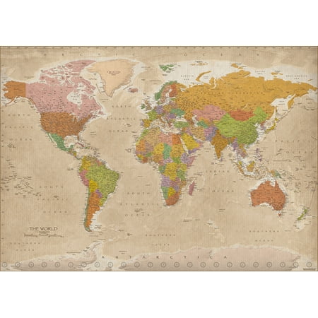 Vintage Map The World Giant XXL Poster Print