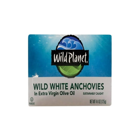 (2 pack) (2 Pack) Wild Planet White Anchovies in Extra Virgin Olive Oil, 4.4 Oz
