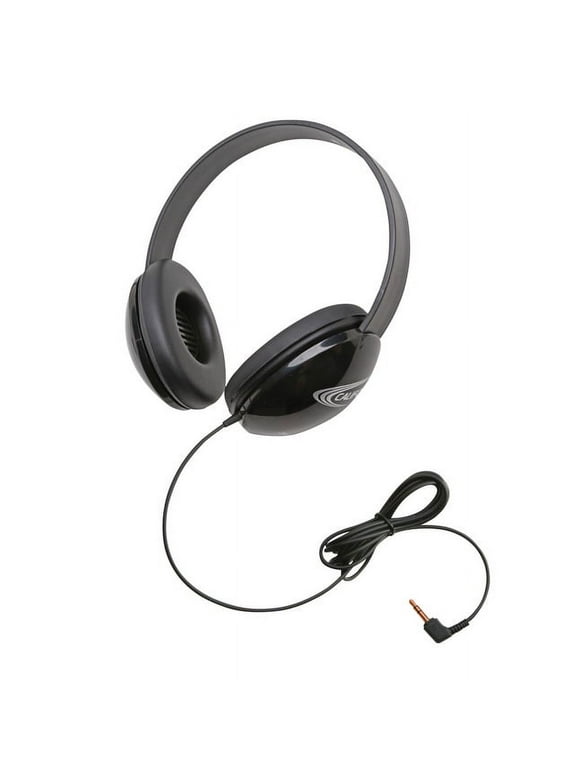 Califone Listening First 2800-BKP Over-Ear Stereo Headphones, 3.5mm Plug, Black, Each