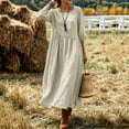 thumbnail image 5 of Aimik Women's 3/4 Sleeve Maxi Dress Crew Neck Loose Fitting Boho Long Dress with Pockets Summer Dresses for Women, 5 of 6