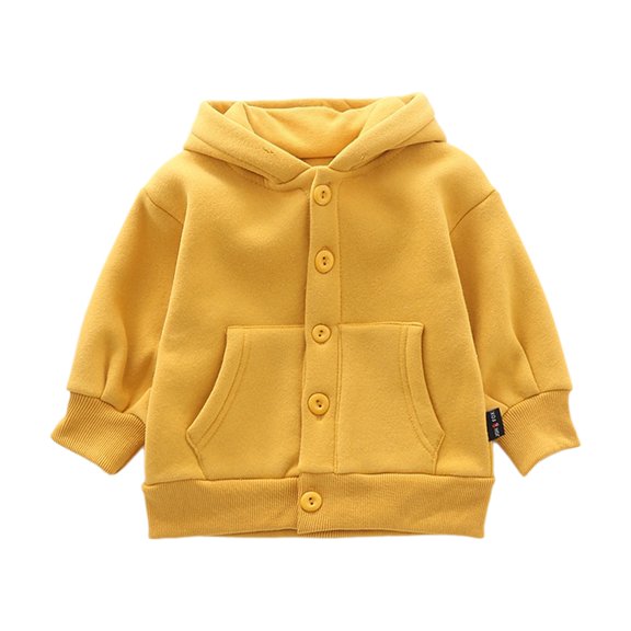 TIREOW Girls Fleece Lined Hooded Cardigan Sweatshirt Solid Color Single Breasted Hoodie Jacket Fall Winter Thickened Warm Outerwear
