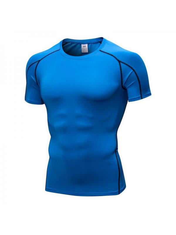 Men's Compression Under Base Layer Tops Tights Gym Running Comfort T-shirts Fit 
