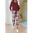 thumbnail image 4 of Ekouaer Pajamas For Women Comfy Long Sleeve Jogger Set Lounge Pjs Set With Pockets polka dots, 4 of 7