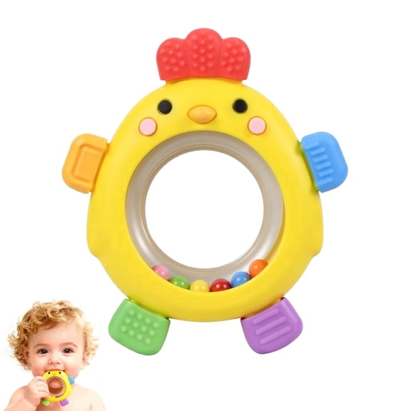 BUTOMKY Baby Teether for 0-6 Months,Soft Silicone Baby Teether Rattle Toys - BPA Free Textured Chew Toy for Gum Relief, Sensory Teething Toys for 0-6 6-12 Months