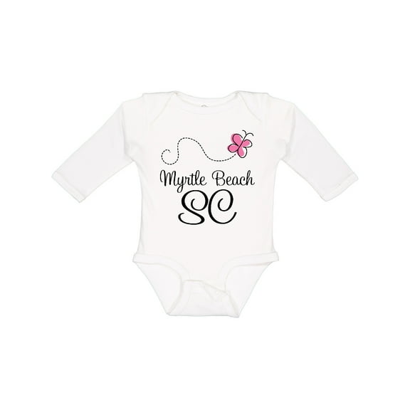 Inktastic Myrtle Beach South Carolina Girls Long Sleeve Baby Bodysuit