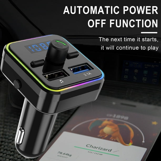 Acheter Transmetteur FM Bluetooth pour voiture Adaptateur Bluetooth sans  fil automatique Lecteur MP3 de voiture Appel mains libres Double USB  Adaptateur de chargeur rapide de voiture Prise en charge de la carte