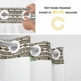 thumbnail image 2 of No Hook Sage Green Grey Boho Shower Curtain with Snap in Liner Set, Vintage Ethnic Tribe Abstract Art Waterproof Fabric Bathroom Curtains with See Through Top Window, Hotel Style Stall 54 x 78 Inch, 2 of 9