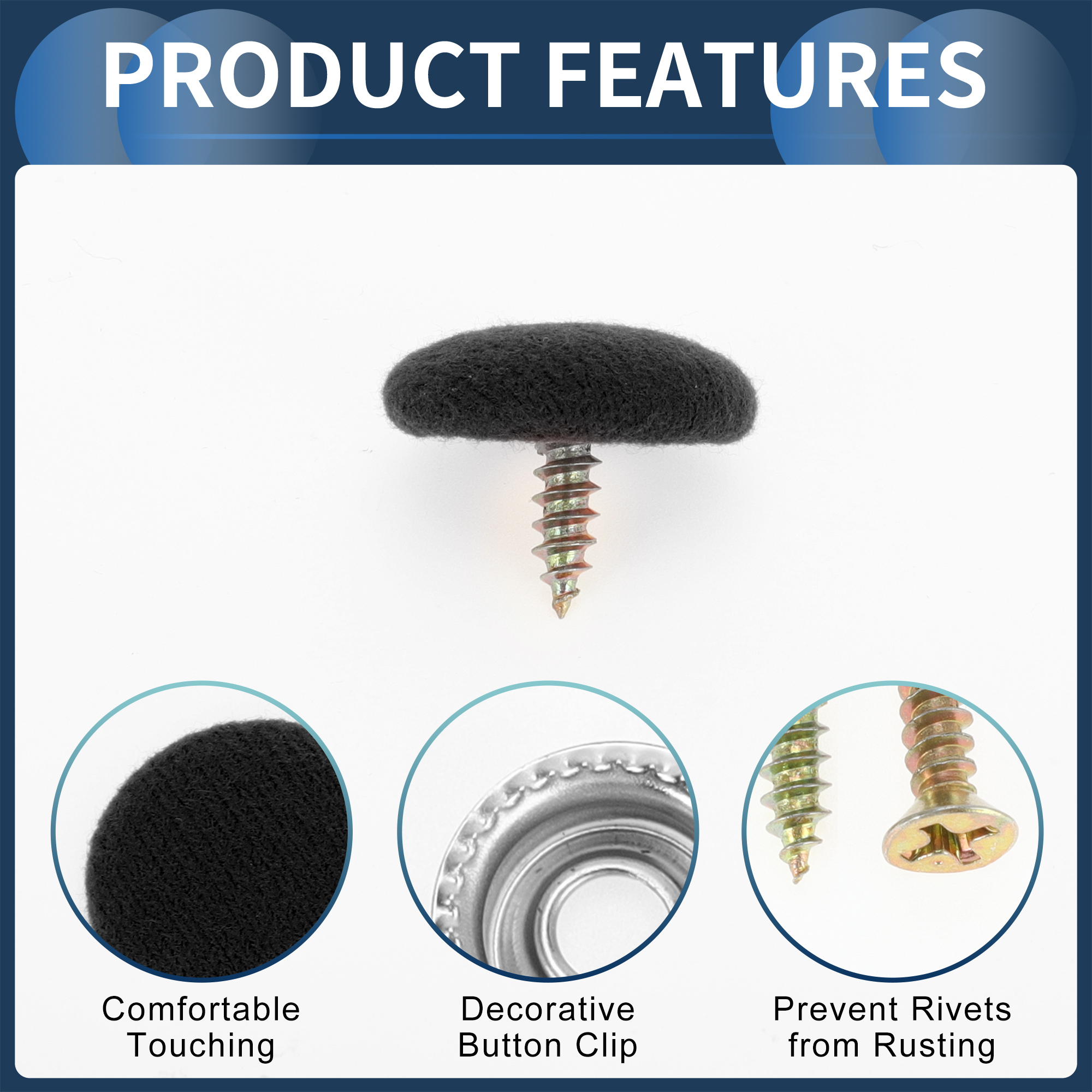 Unique Bargains 10Pcs Headliner Button Buckle Repair Clip for Car Roof Interior Black