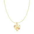 thumbnail image 2 of Floreo 10k Yellow and Rose Gold A-Z Initial Heart Pendant with Optional Necklace, 2 of 2