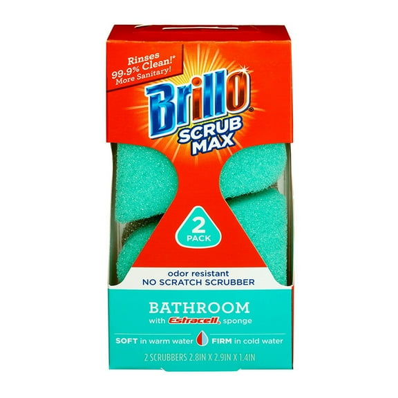 Armaly Brands 24828 Bathroom Sponge Brillo Scrub Max – 2 Count, Pack of 6 – Heavy Duty Cleaning Sponges for Bathroom, Tile, and Household Use