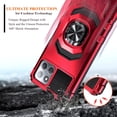 thumbnail image 4 of Nagebee Phone Case Compatible for Boost Mobile Celero 5G Plus 7.0" (2023) with Tempered Glass Screen Protector, Full-Body Protective [Military-Grade] Magnetic Car Mount Ring Holder Durable (Red), 4 of 6