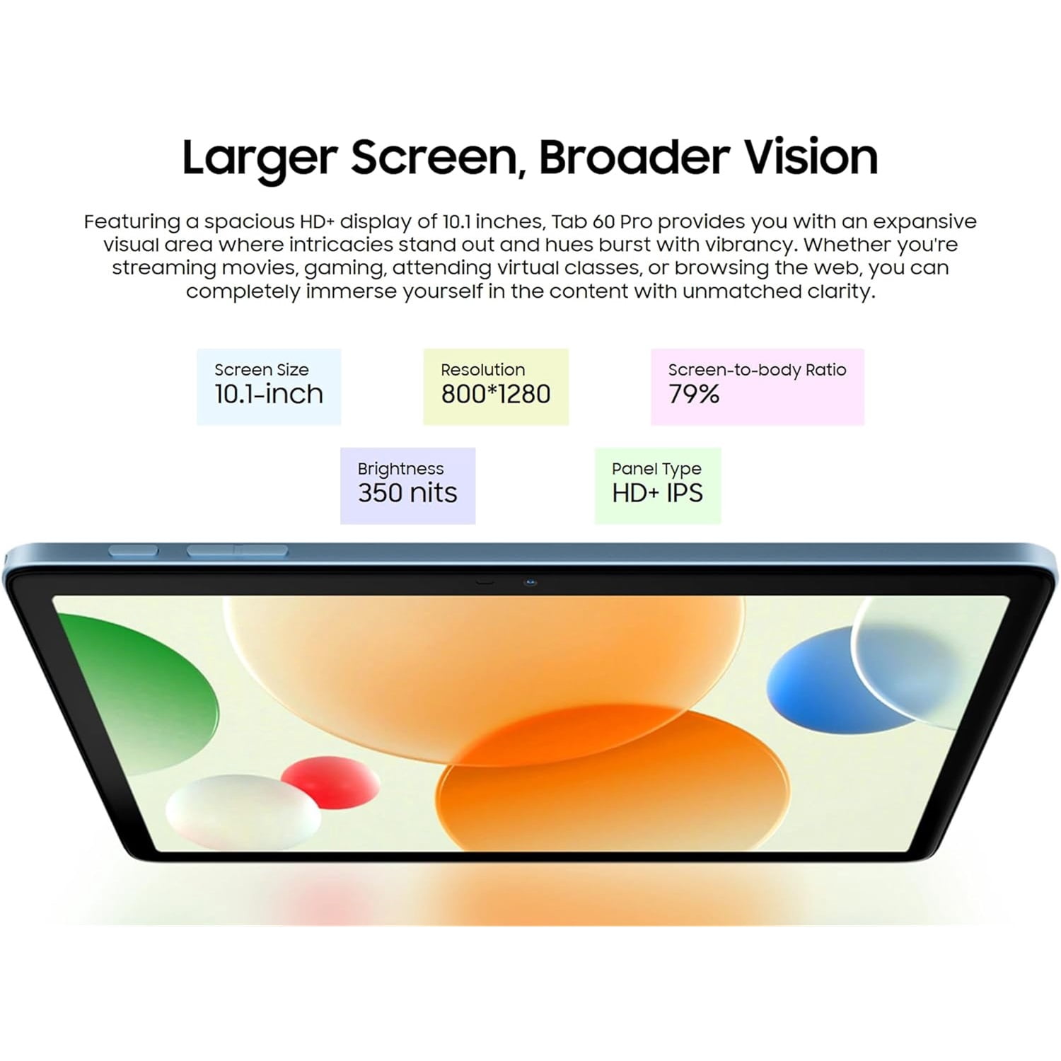 Blackview Tab 60 PRO Android 15 Tablet, 8GB 128GB, 10.1'' HD Display, 7700mAh Battery, Gray/Blue
