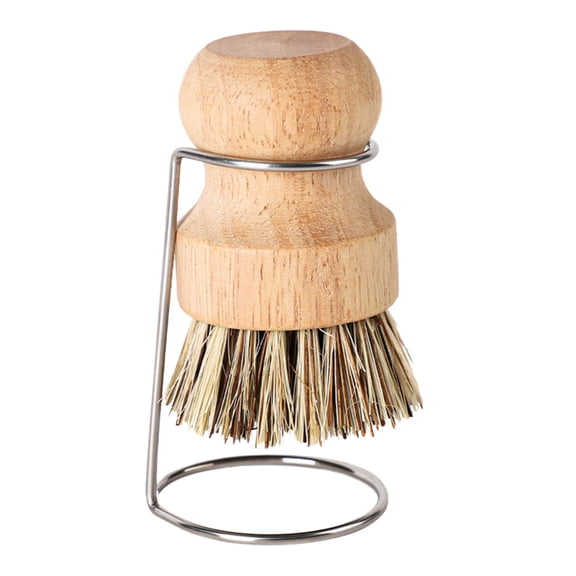 Brushes Natural Dish Scrubber With Racks Wooden Dishwashing Brush For Washing Dishes Pots Pans And Scrub Brush Multifunctional Cleaning Brush With Rack For Organization