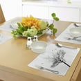 thumbnail image 4 of Ambesonne White Place Mats Set of 4, Tree Flying Birds, Standard Size, Black White, 4 of 6